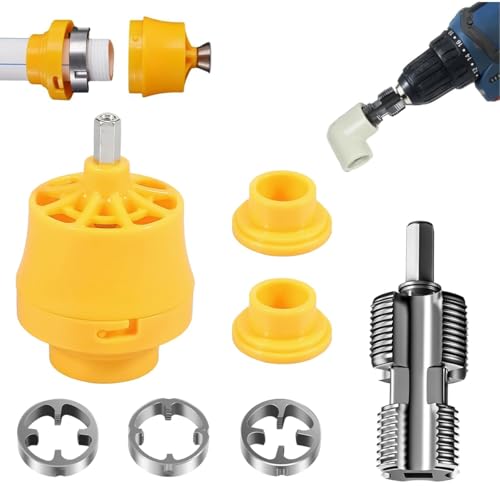 Serplex® Pipe Threader Tool Kit with 3 Dies PVC Pipe Thread Making Attachment for Electric Drill Pipe Threader Plumbing Tools for 1/2 Serplex® Pipe Threader Tool Kit with 3 Dies PVC Pipe Thread Making Attachment for Electric Drill Pipe Threader Plumbing Tools for 1/2